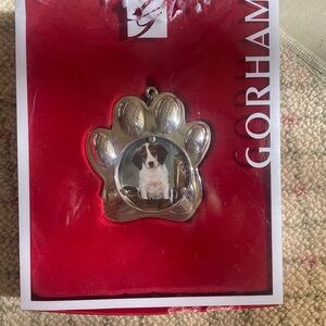 NIB Gorham Silver Paw Print Ornament